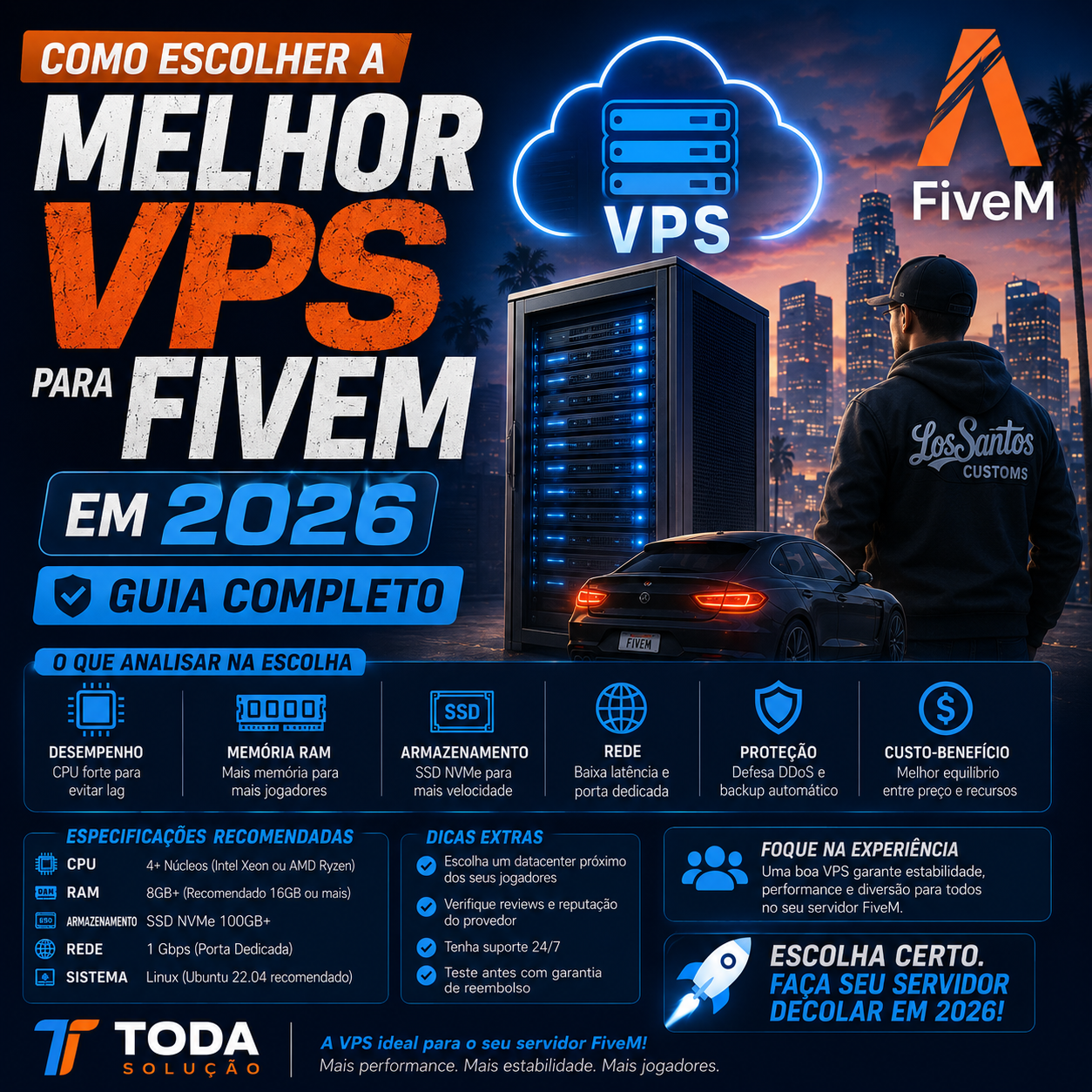Como Escolher a Melhor VPS para FiveM em 2026: Guia Completo